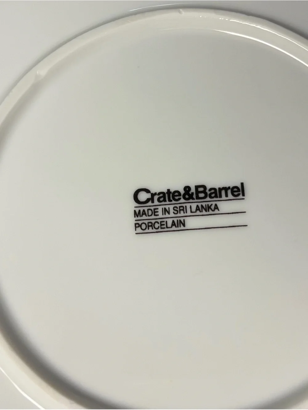 Crate&Barrel White Ceramic Saucer Plate